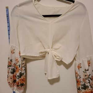 Romwe Floral Crop Top